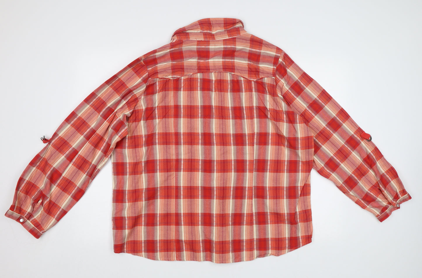 George Womens Orange Check  Basic Blouse Size 24
