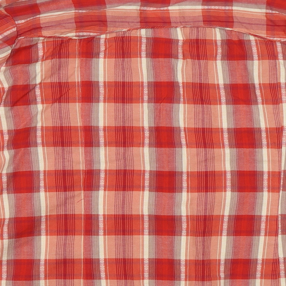 George Womens Orange Check  Basic Blouse Size 24