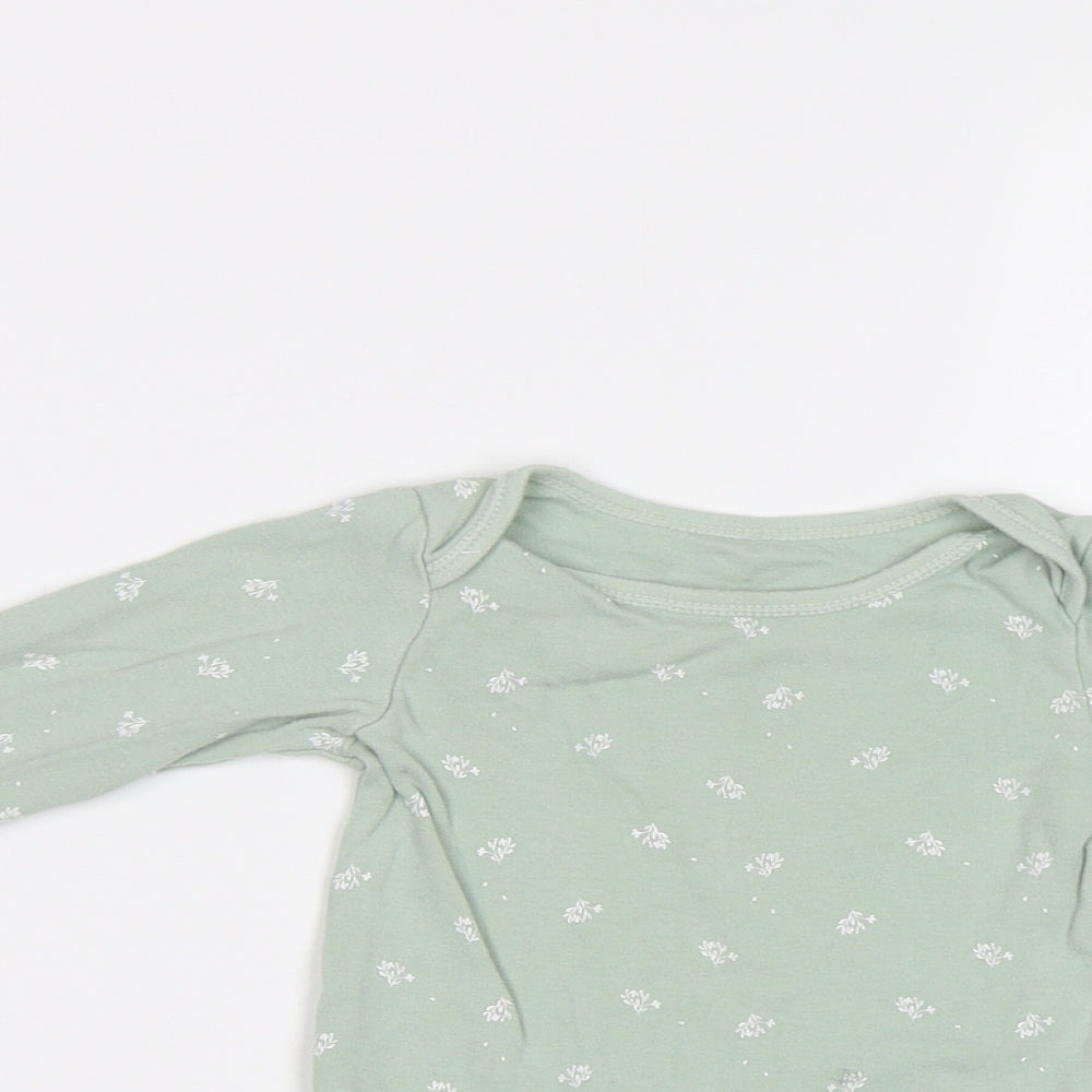 TU Baby Green Floral  Romper One-Piece Size 9-12 Months