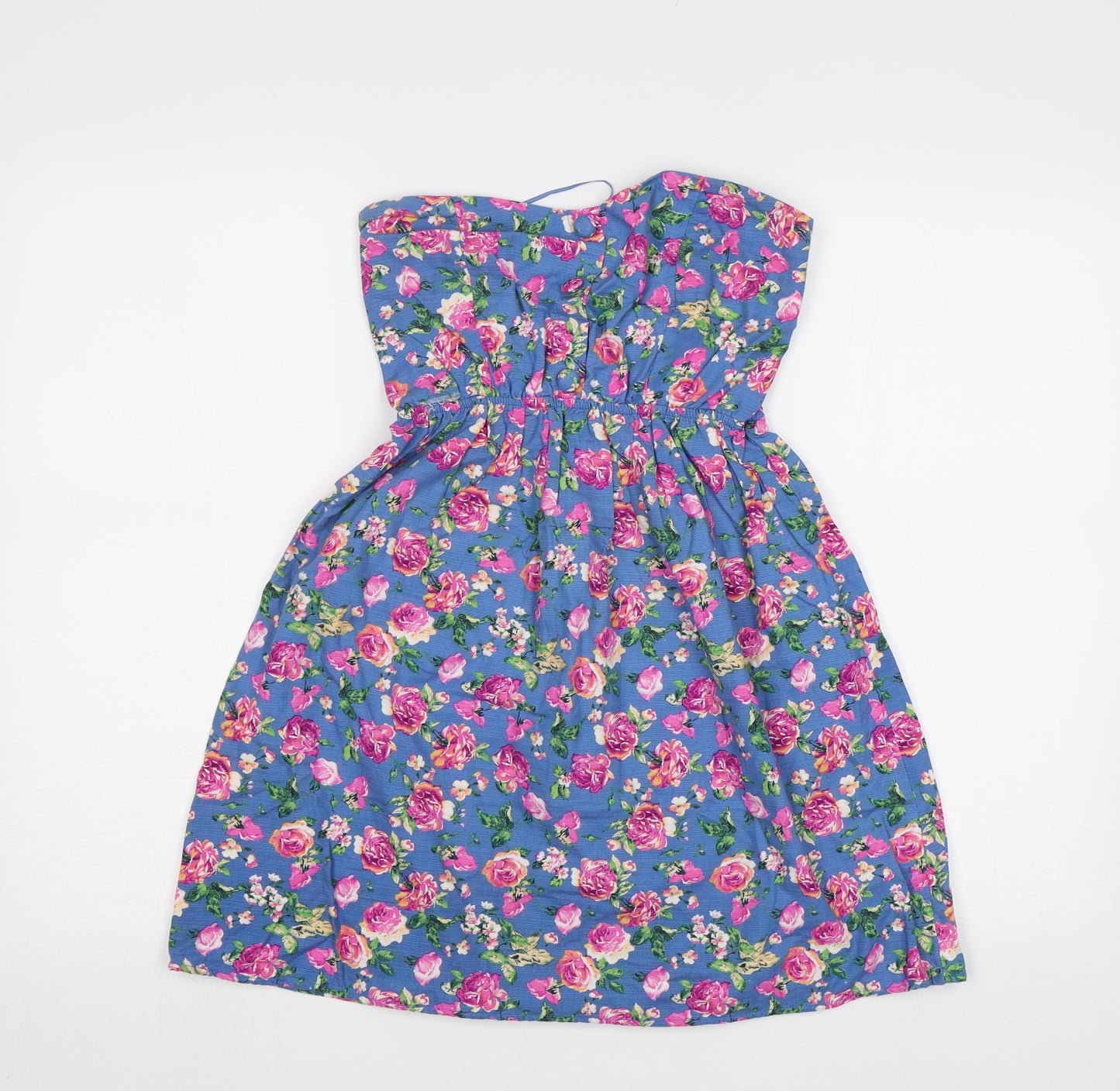 Hearts &Bows Womens Blue Floral  A-Line  Size S