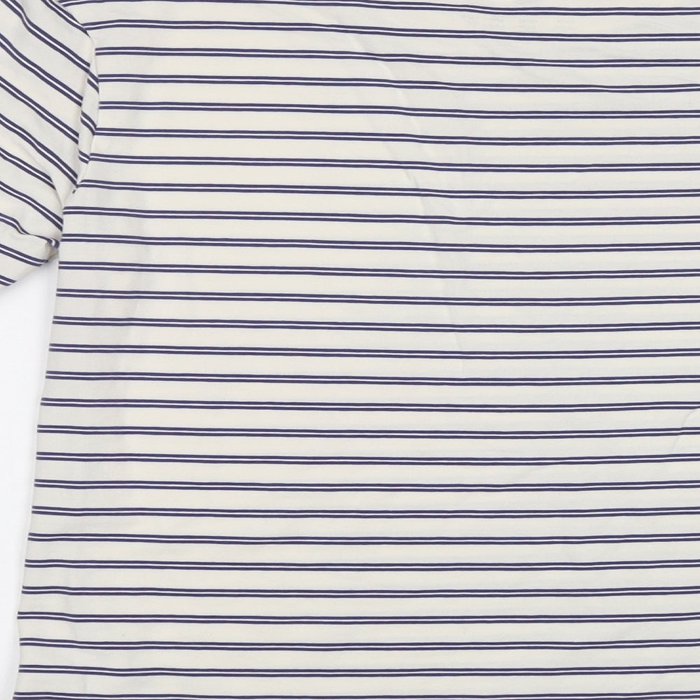 Primark Womens Blue Striped  Basic Polo Size M