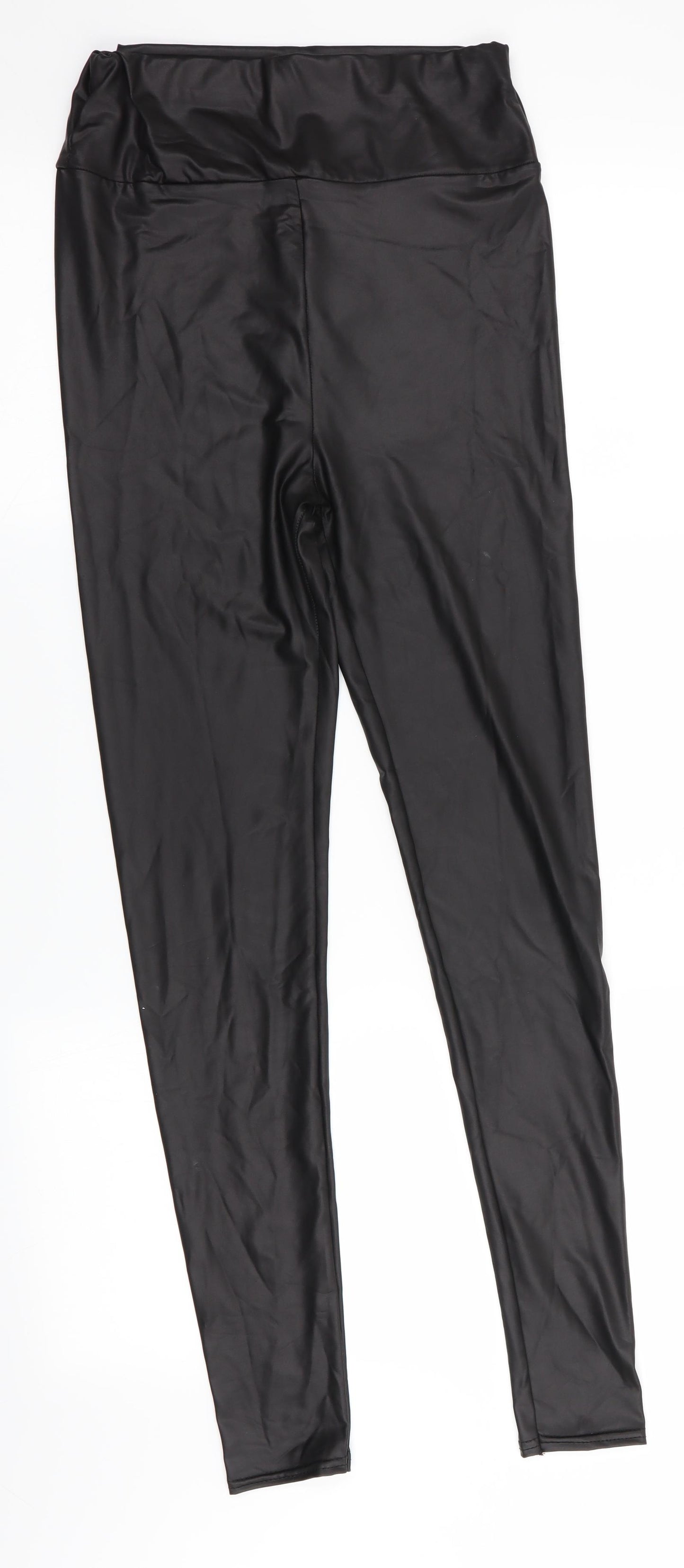 Rebellious Womens Black Batik  Jegging Leggings Size 6 L28 in - Leather Look