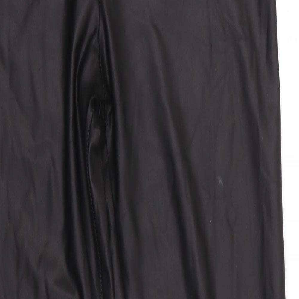 Rebellious Womens Black Batik  Jegging Leggings Size 6 L28 in - Leather Look
