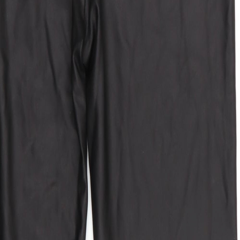 Rebellious Womens Black Batik  Jegging Leggings Size 6 L28 in - Leather Look
