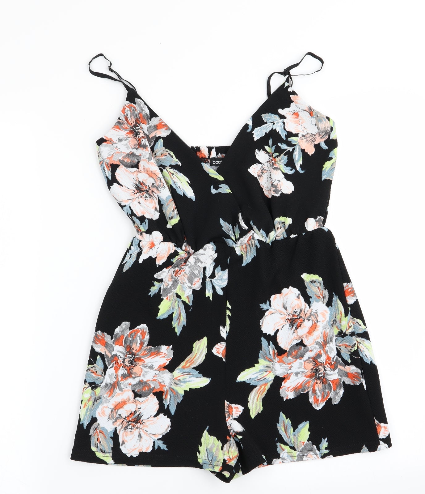 Boohoo Womens Black Floral  Skirt/ Skort Set One-Piece Size 6