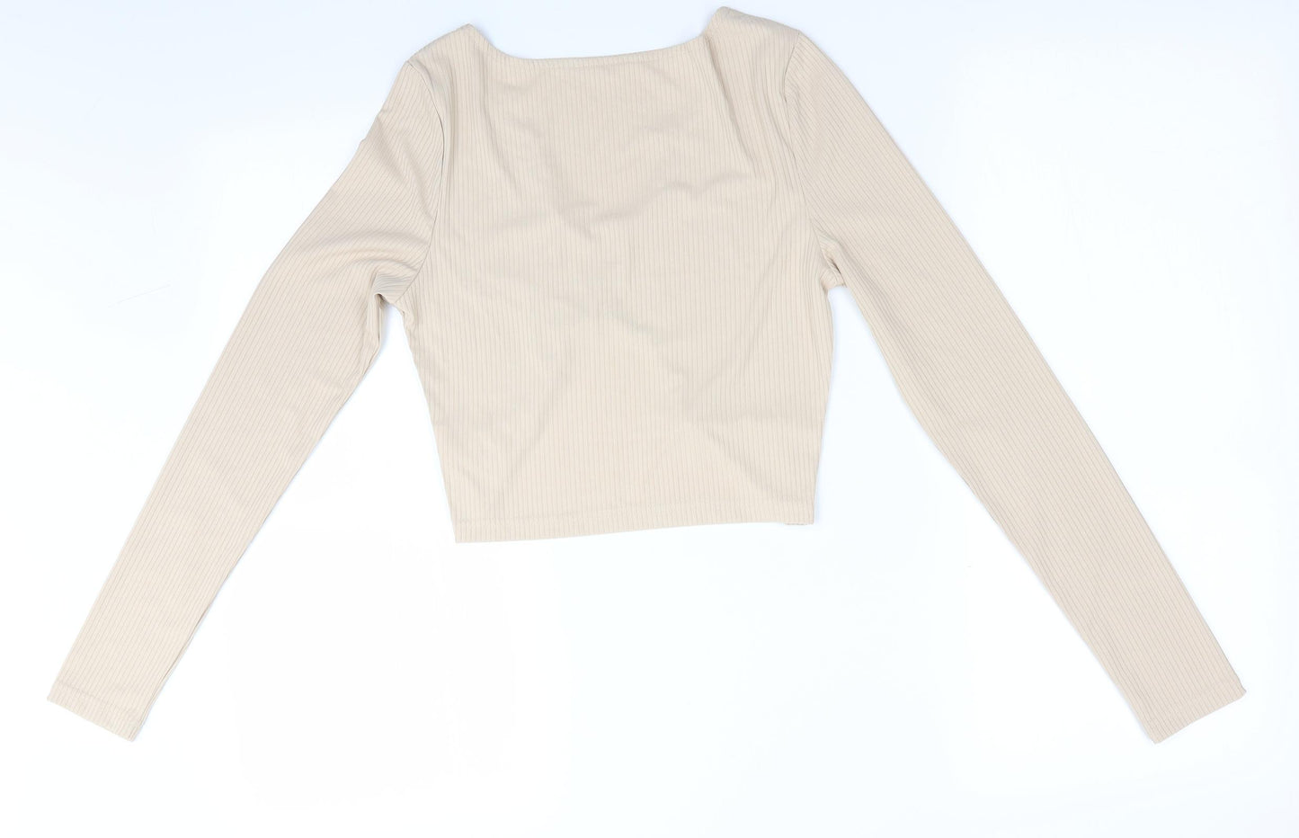 SheIn Womens Beige   Cropped T-Shirt Size S  - Cut away front