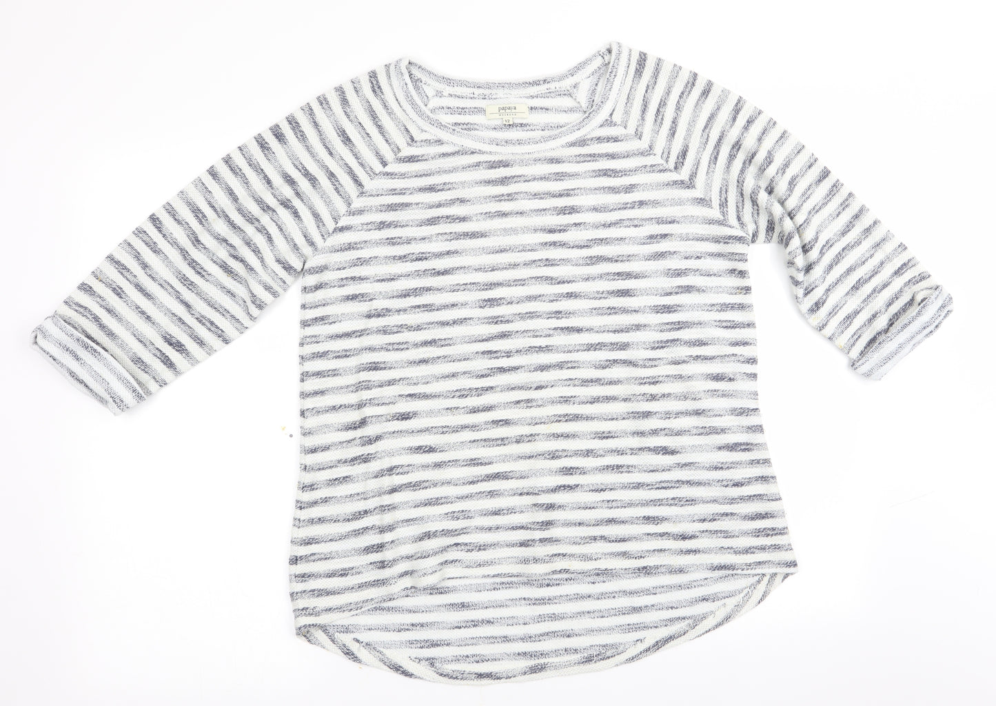 Papapya Womens Blue Striped  Pullover Jumper Size 12