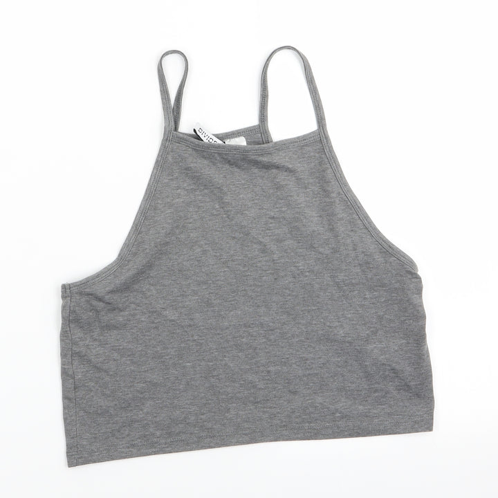 Divided Womens Grey   Cropped T-Shirt Size 10