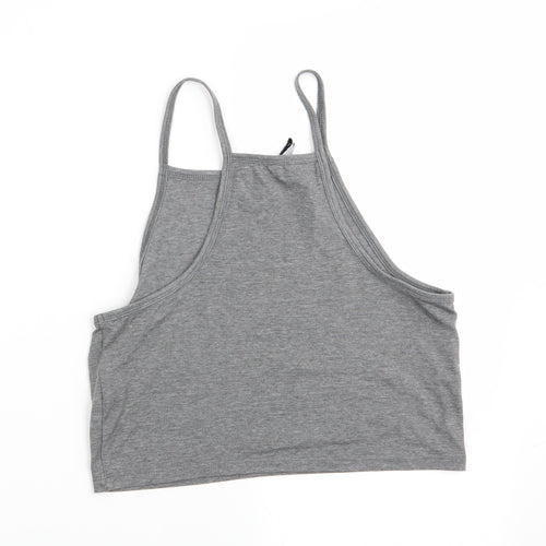 Divided Womens Grey   Cropped T-Shirt Size 10