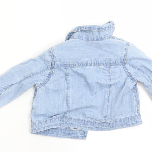 George Girls Blue Floral  Basic Blouse Size 3-6 Months  - Denim shirt