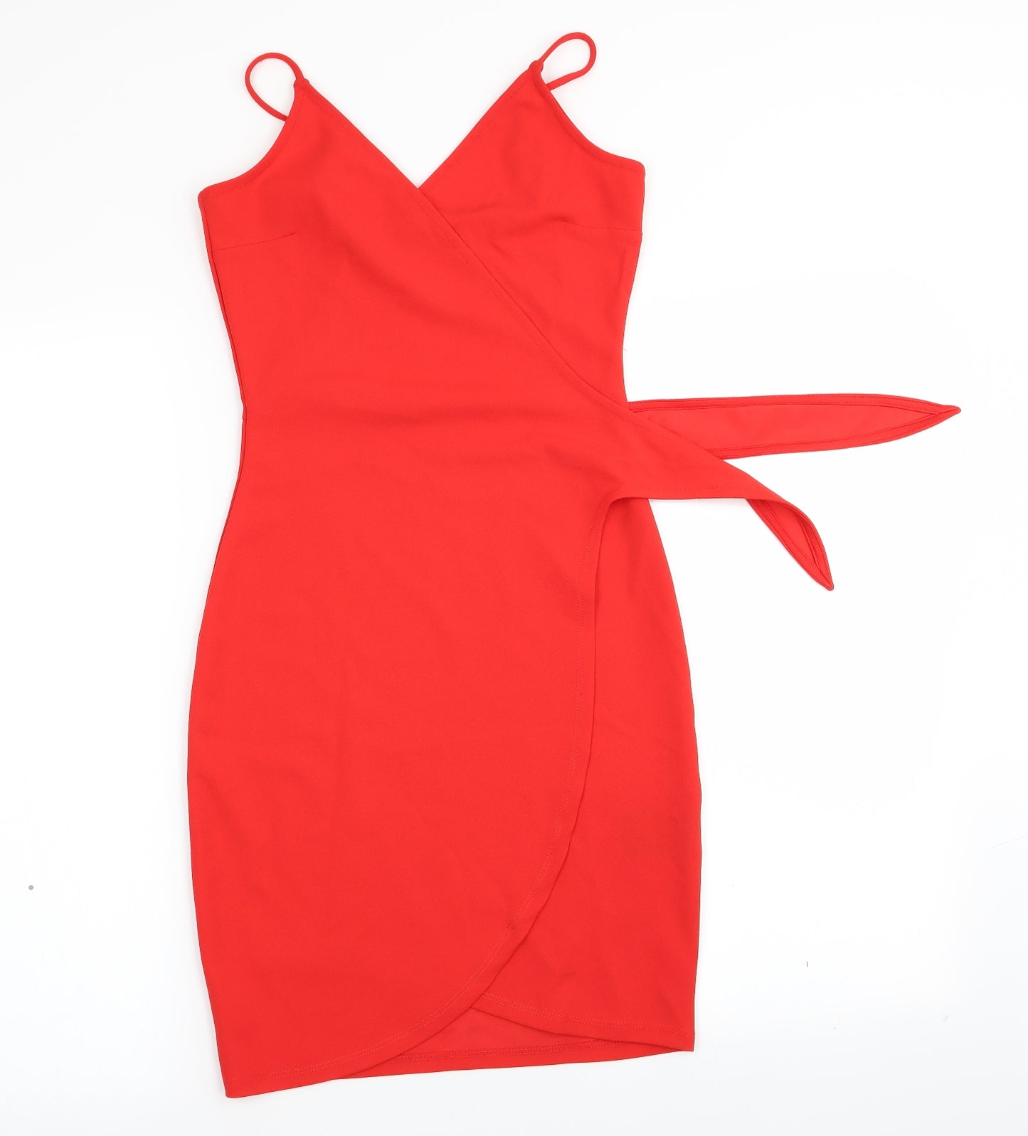 Divided Womens Red   Slip Dress  Size 4  - Side Tie
