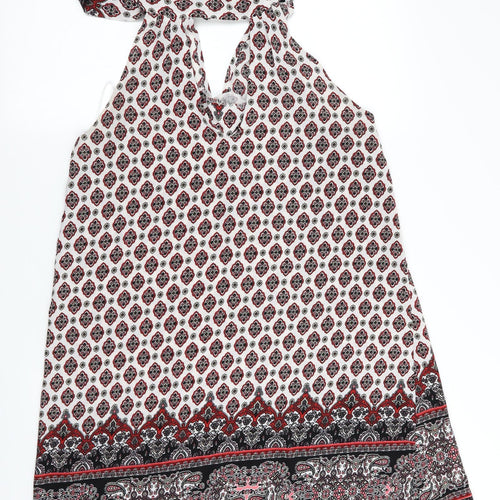 Lola May Womens Black Floral  A-Line  Size 8  - Tie Neck