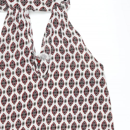 Lola May Womens Black Floral  A-Line  Size 8  - Tie Neck