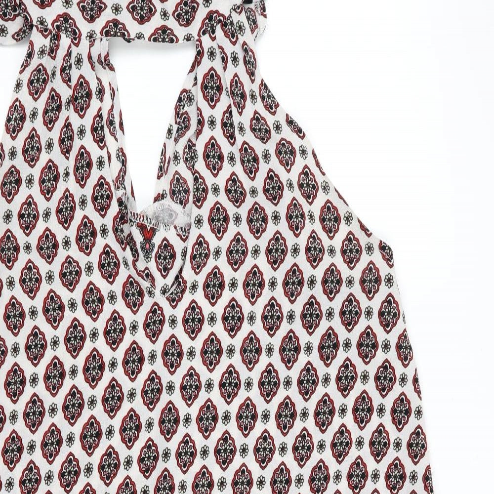 Lola May Womens Black Floral  A-Line  Size 8  - Tie Neck