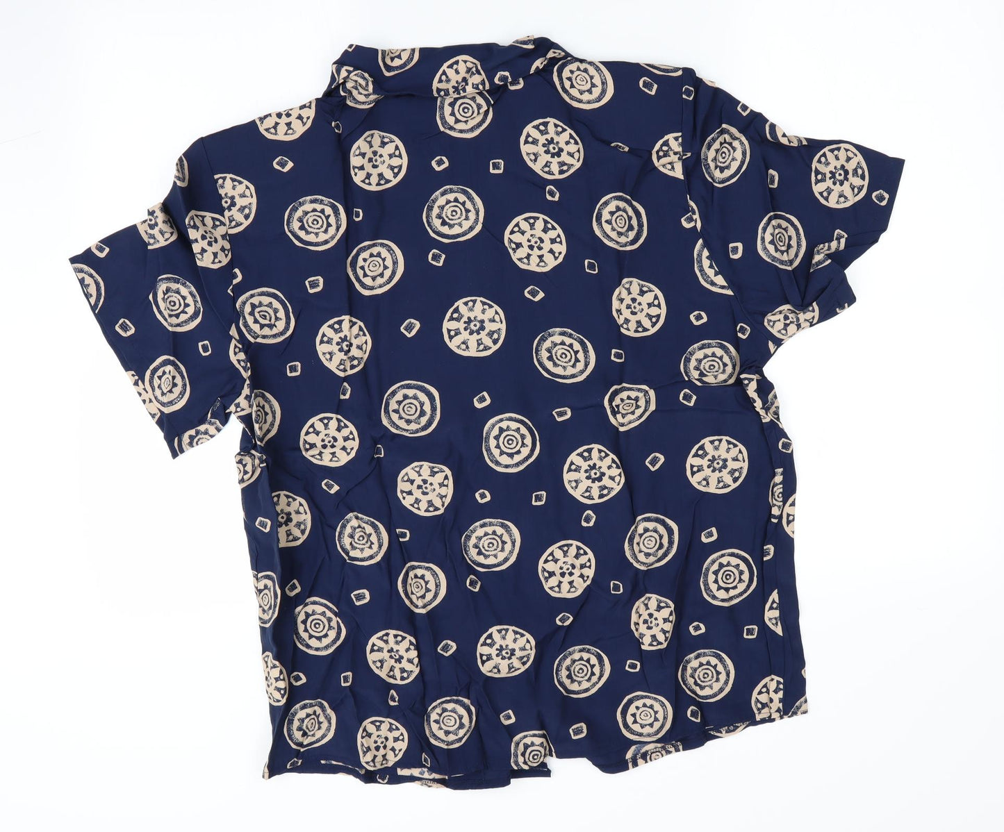 Premier Classics Womens Blue Geometric  Basic Blouse Size 18