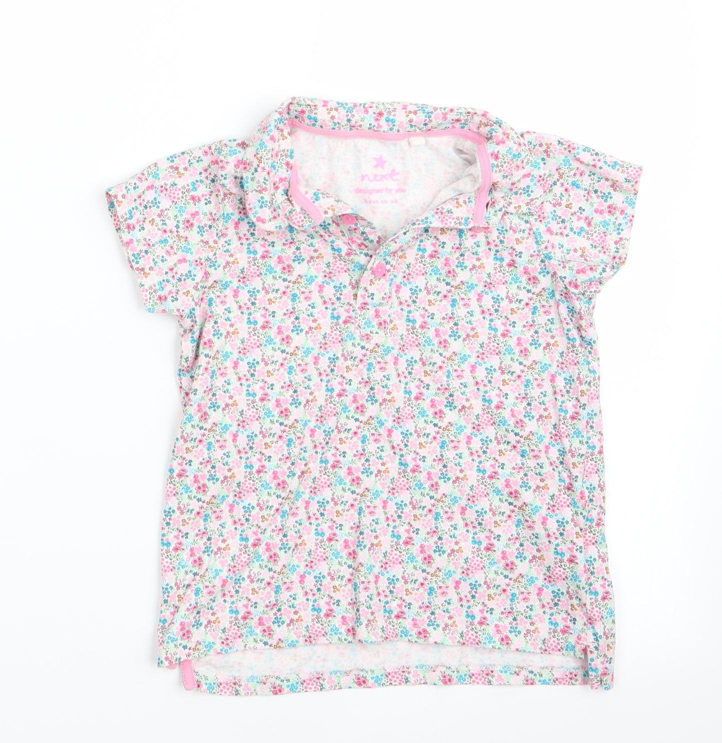 NEXT Girls Pink Floral  Basic T-Shirt Size 5-6 Years