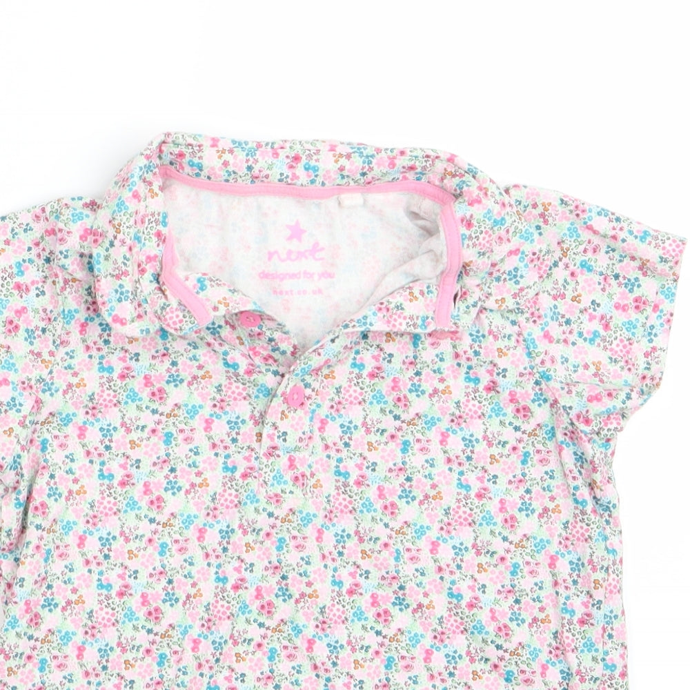 NEXT Girls Pink Floral  Basic T-Shirt Size 5-6 Years