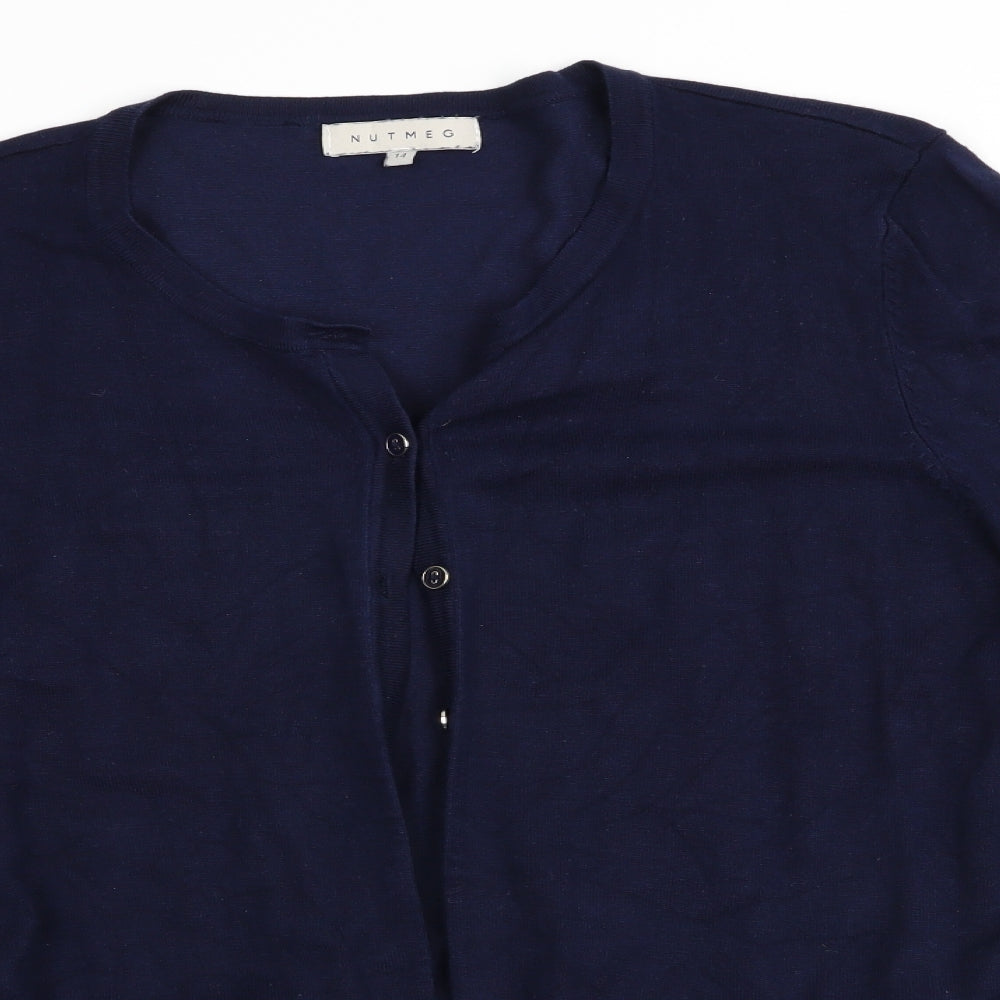 Nutmeg Womens Blue   Cardigan Jumper Size 14