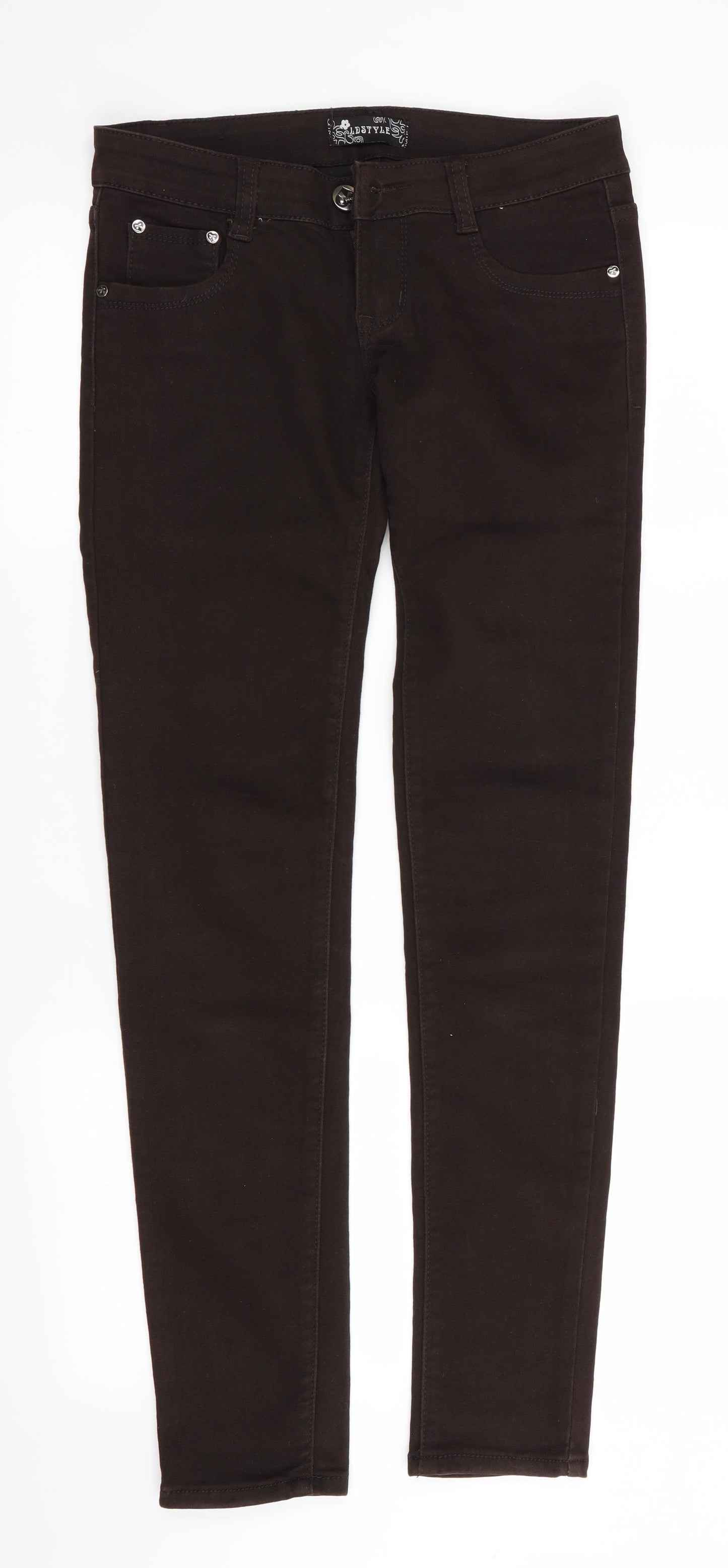 LD Style Womens Brown   Skinny Jeans Size S L31.5 in