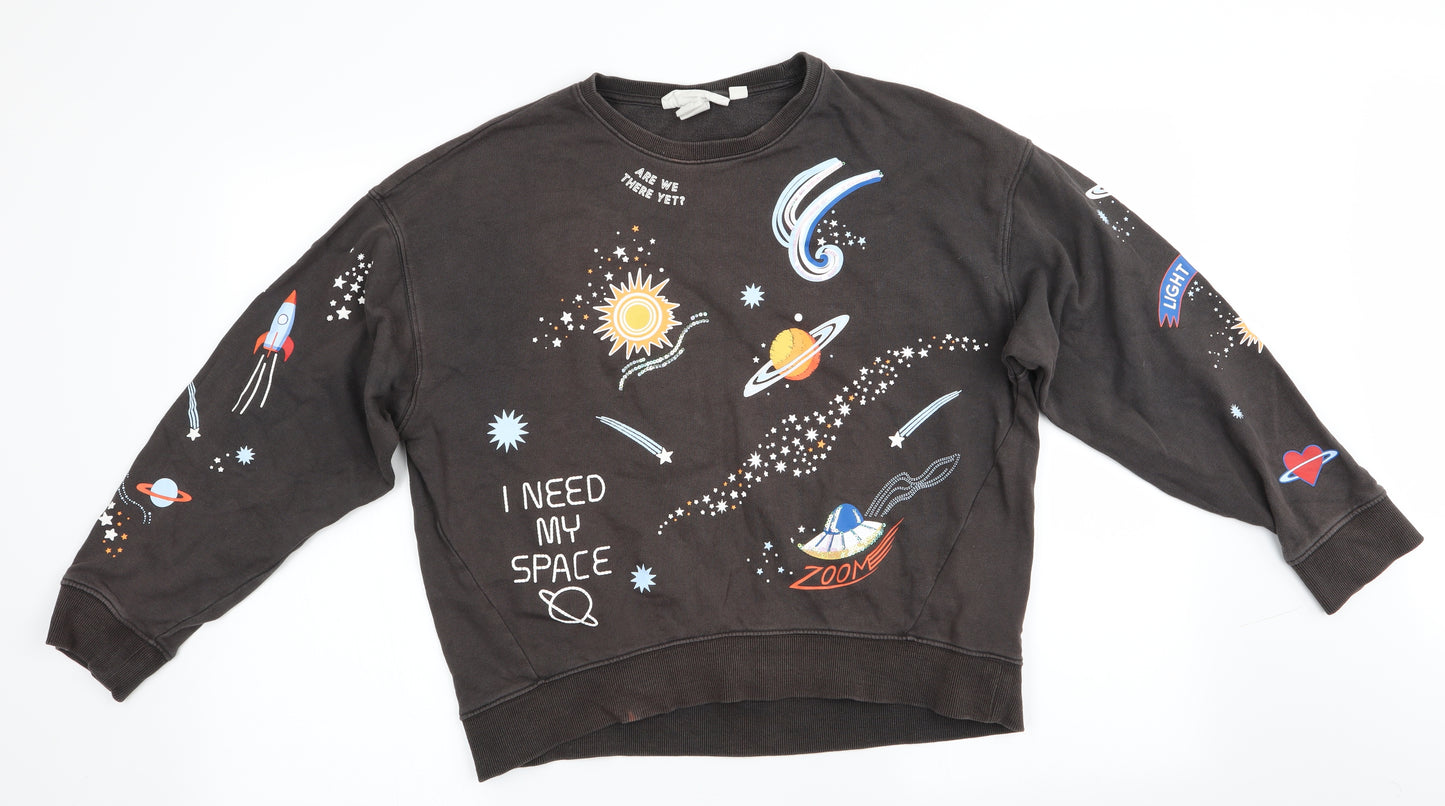 H&M Mens Brown   Pullover Sweatshirt Size S  - Space