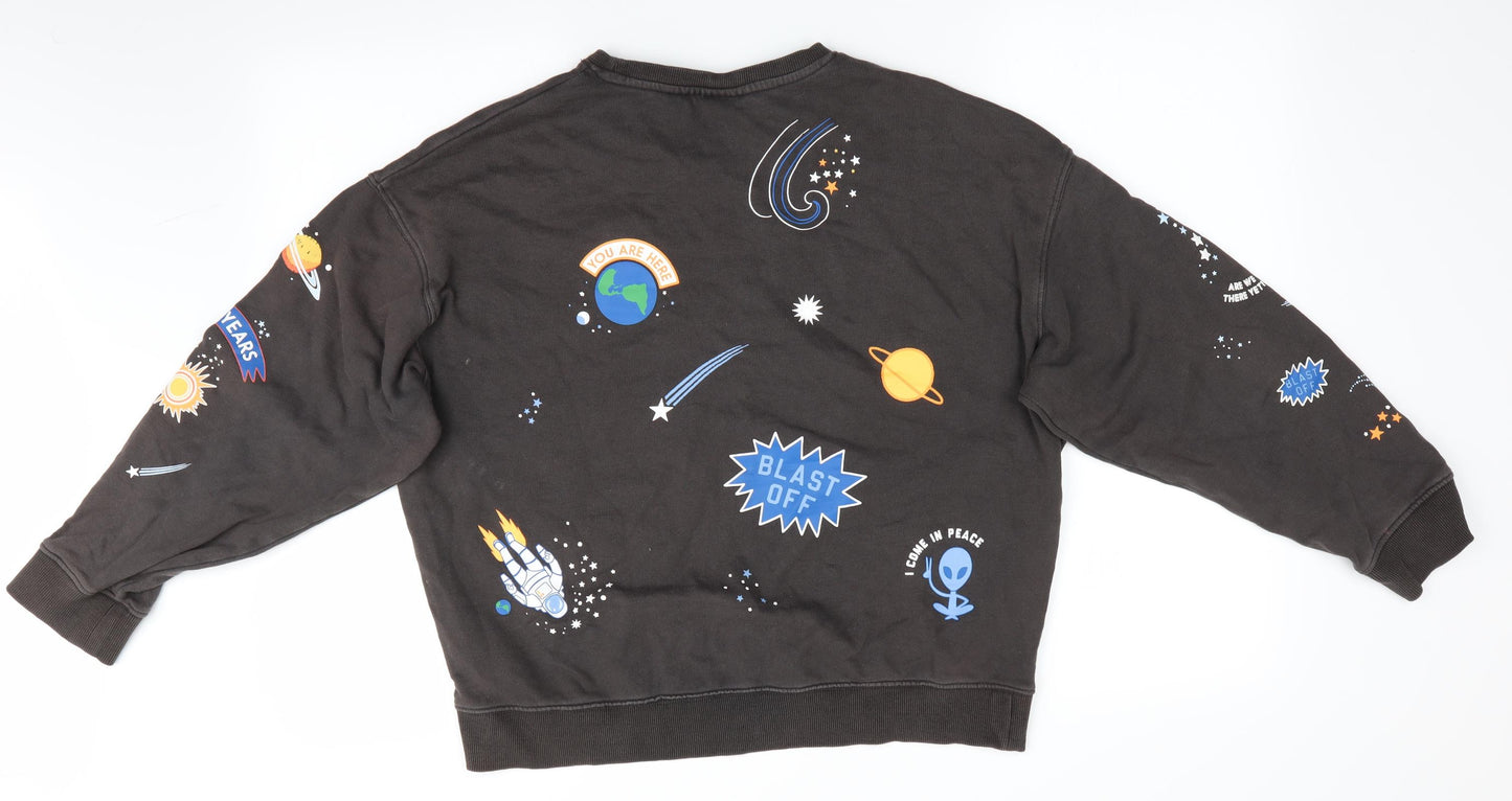H&M Mens Brown   Pullover Sweatshirt Size S  - Space