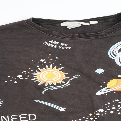 H&M Mens Brown   Pullover Sweatshirt Size S  - Space