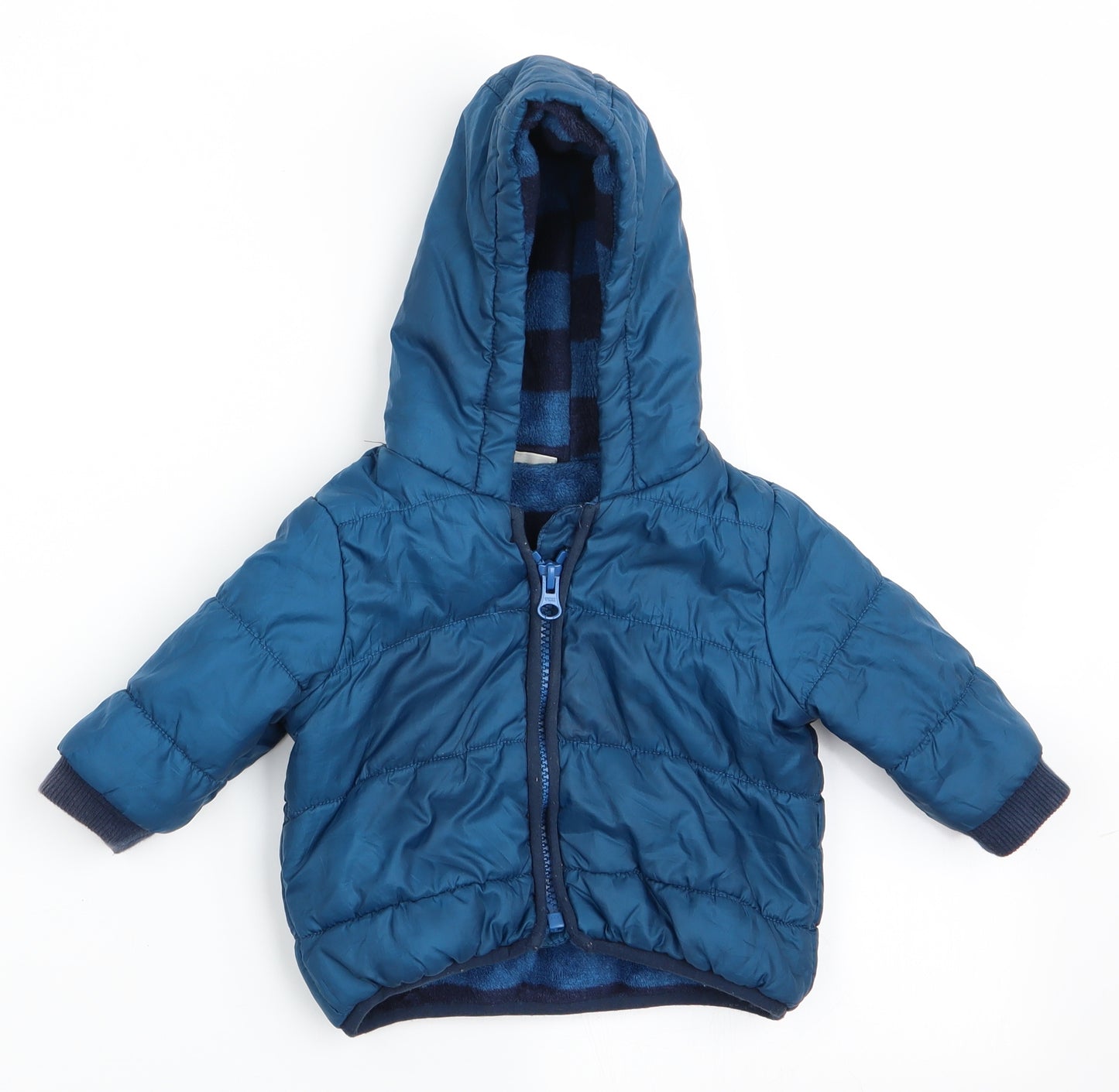 NEXT Boys Blue   Anorak Coat Size 3-6 Months  - Fleece Lined