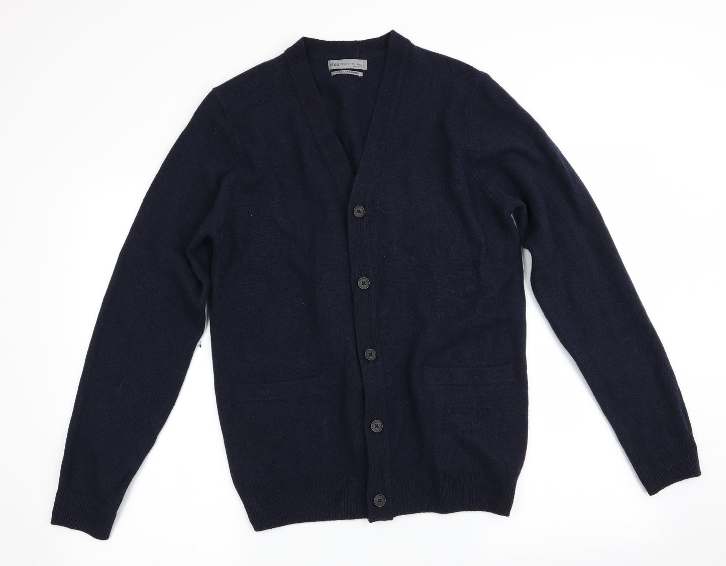 Marks and Spencer Mens Blue   Cardigan Jumper Size S