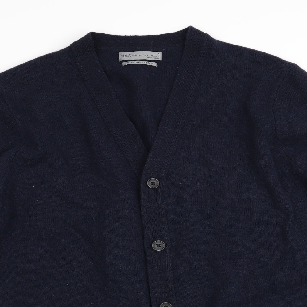 Marks and Spencer Mens Blue   Cardigan Jumper Size S