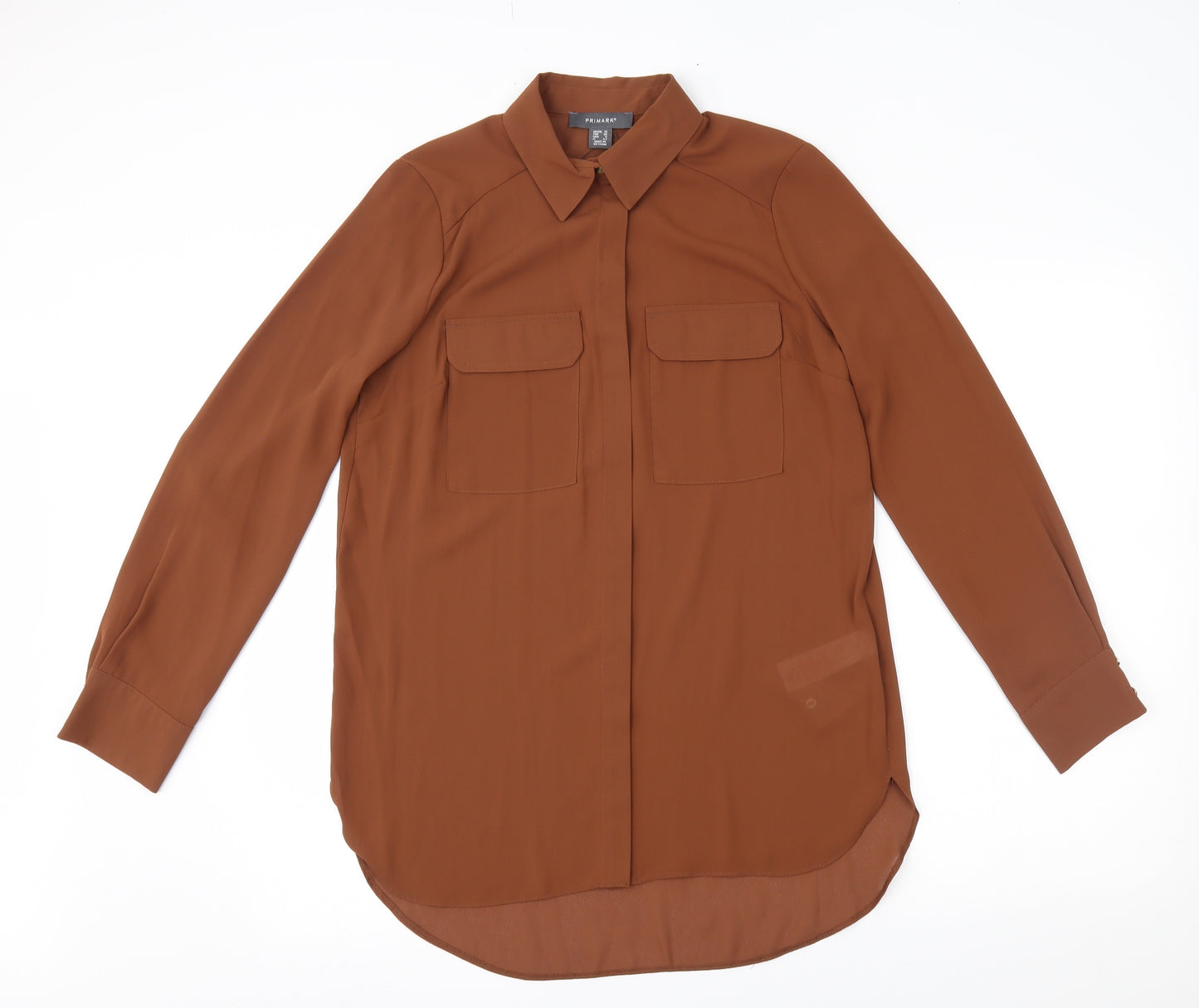 Primark Womens Brown   Basic Button-Up Size 10