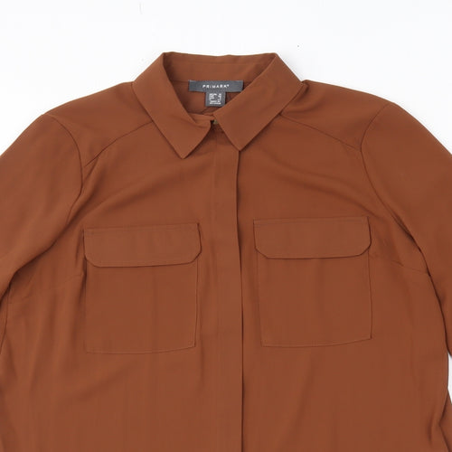 Primark Womens Brown   Basic Button-Up Size 10