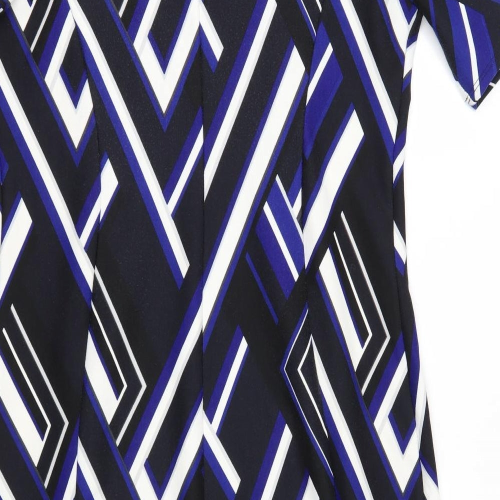Dorothy Perkins Womens Blue Geometric  Sheath  Size 14