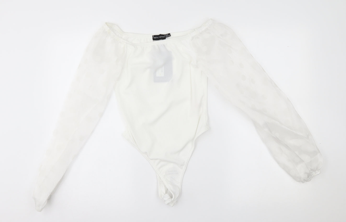 PRETTYLITTLETHING Womens White   Bodysuit One-Piece Size 10