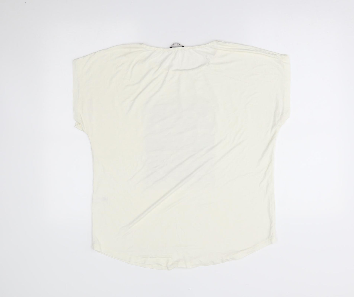 TU Womens Ivory   Basic T-Shirt Size 16  - love