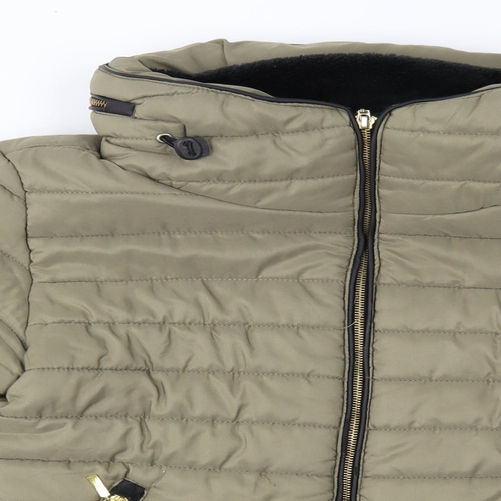 Rising Womens Green   Quilted Coat Size L