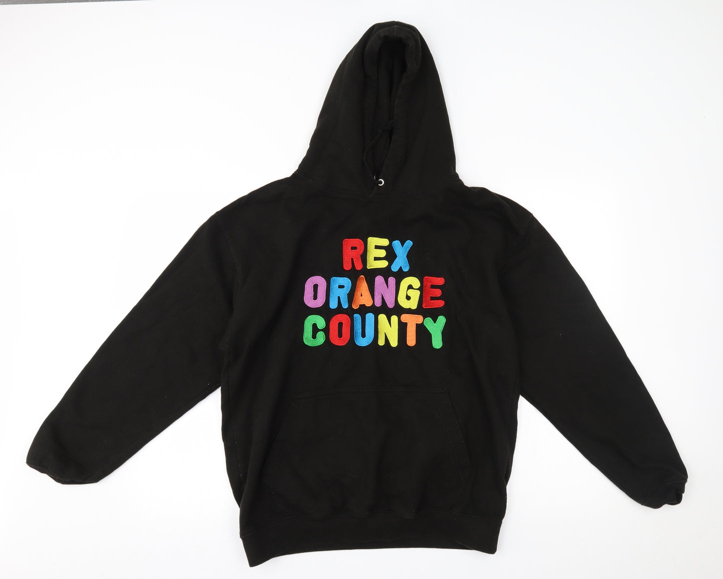 Just hoods Mens Black   Pullover Hoodie Size L  - rex orange county