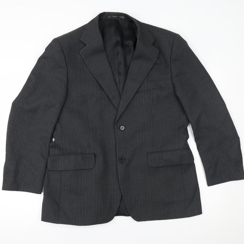 Pinstripe Mens Black Striped  Jacket Blazer