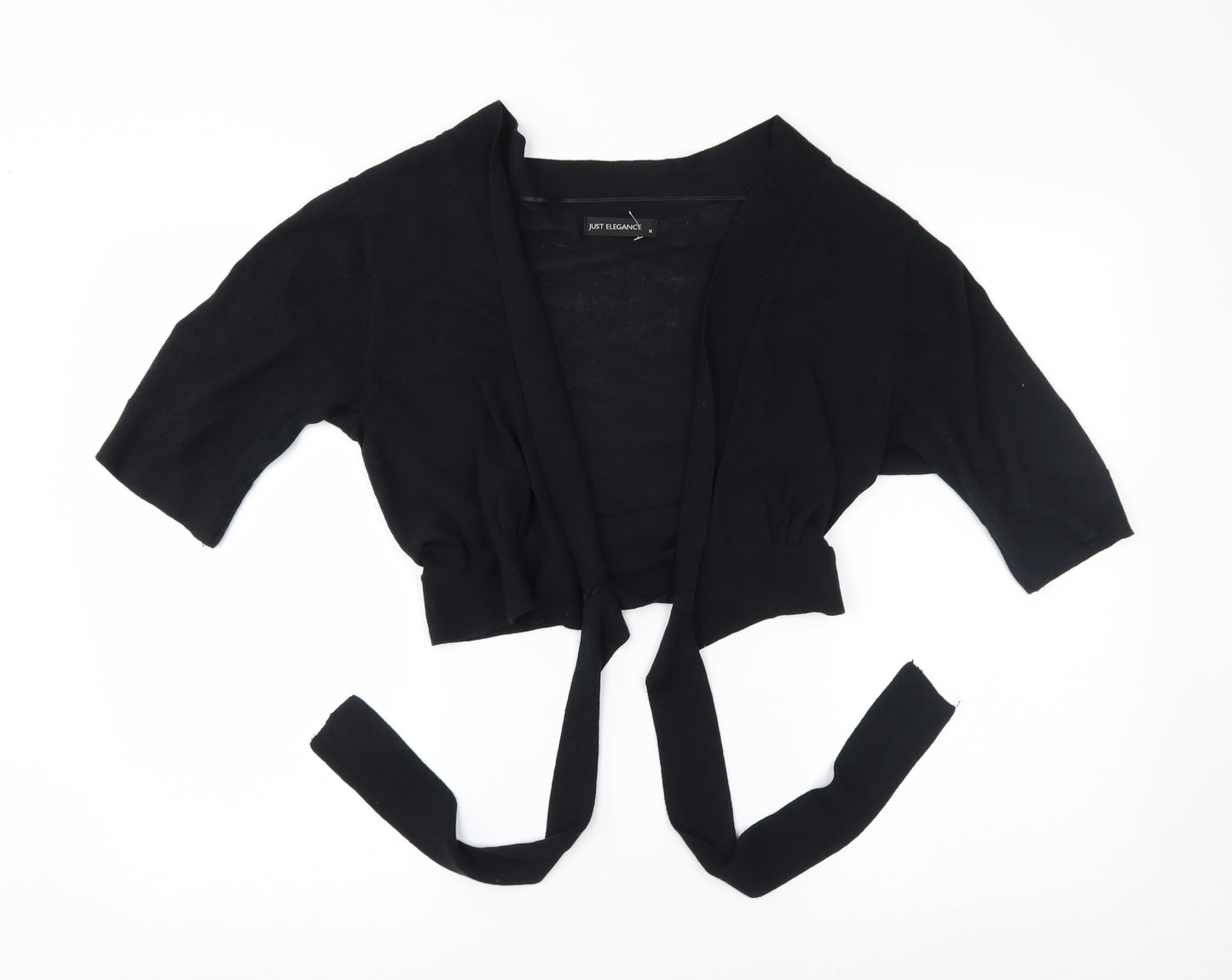 just elegance Womens Black   Cardigan Jumper Size M  - ties