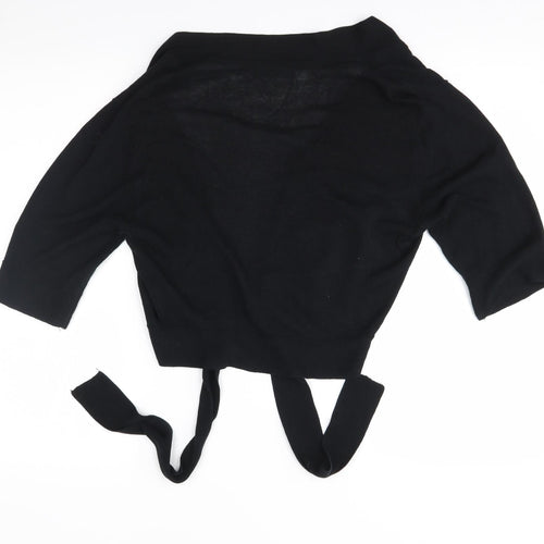just elegance Womens Black   Cardigan Jumper Size M  - ties