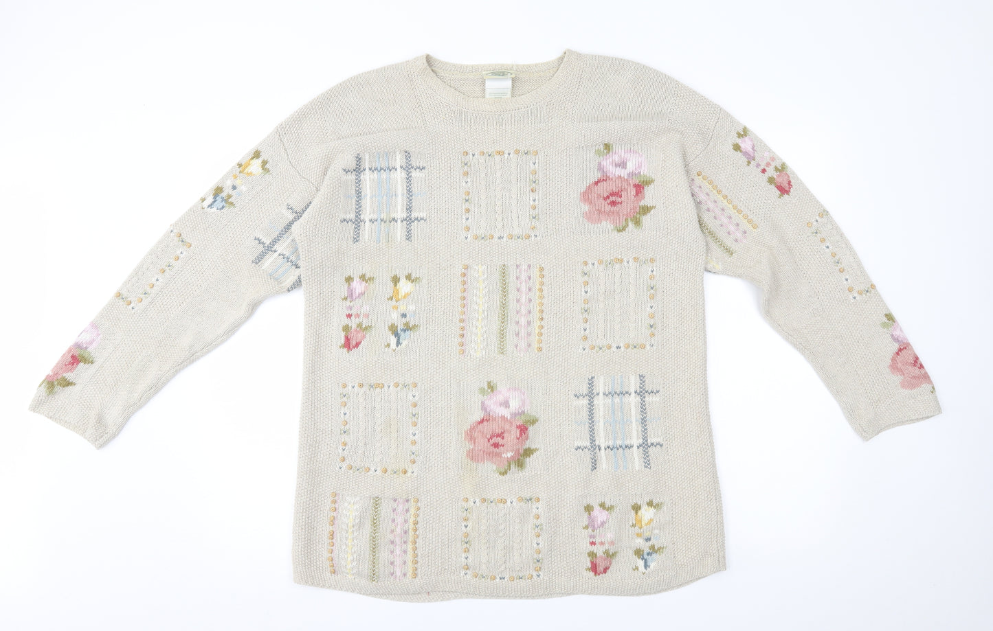 Laura Ashley Womens Beige   Pullover Jumper Size M