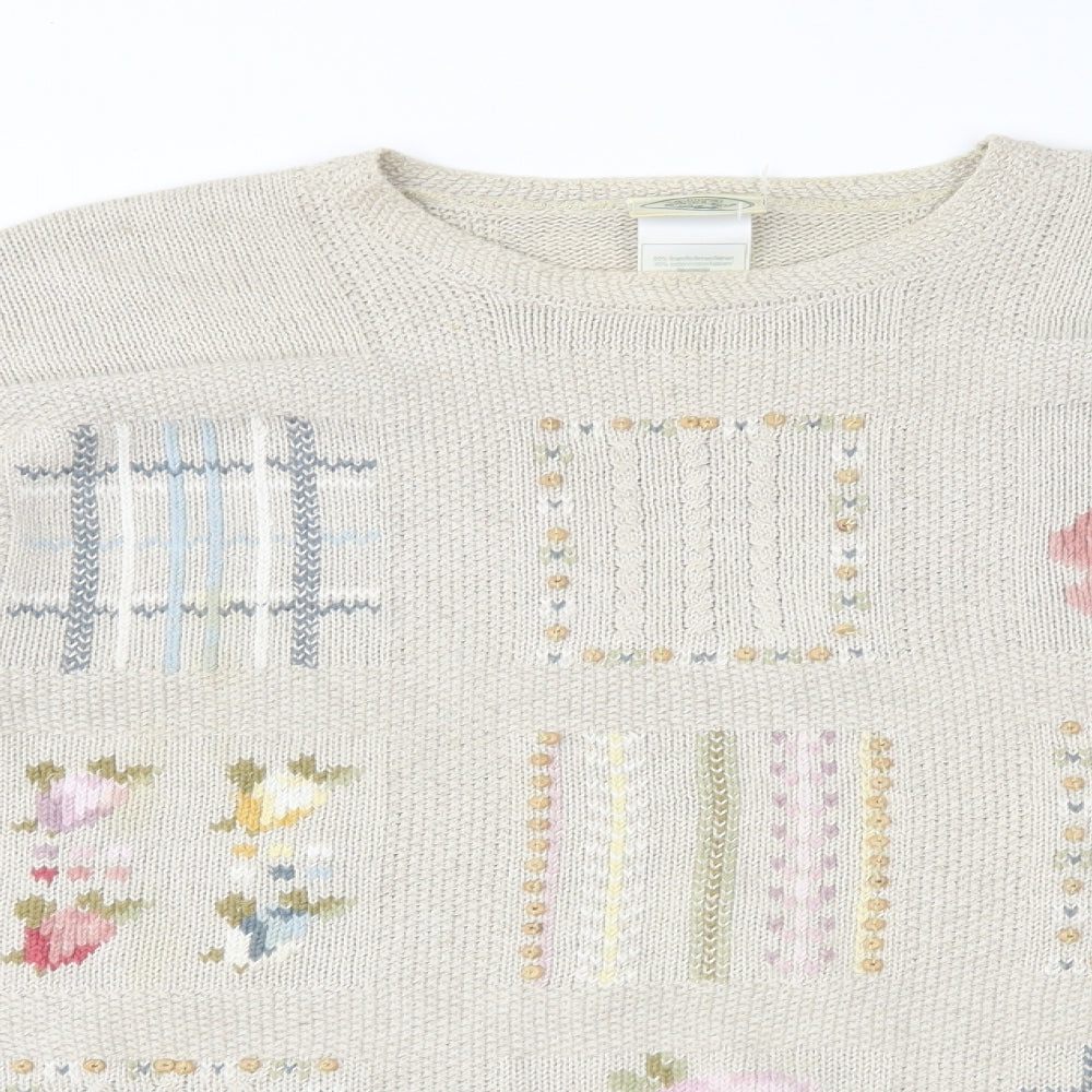 Laura Ashley Womens Beige   Pullover Jumper Size M