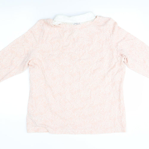 m&s Womens Pink Floral  Pullover Jumper Size 16