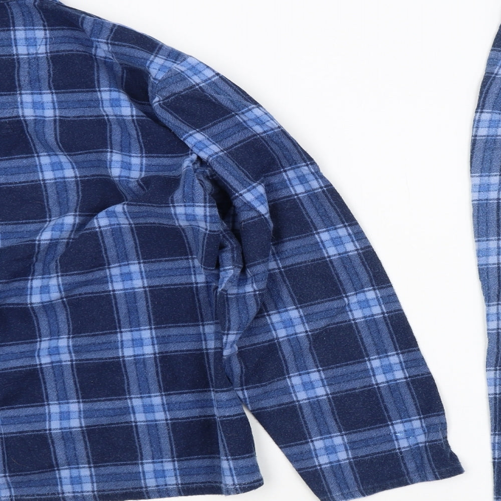 Preworn Mens Blue Check   Pyjama Set Size M