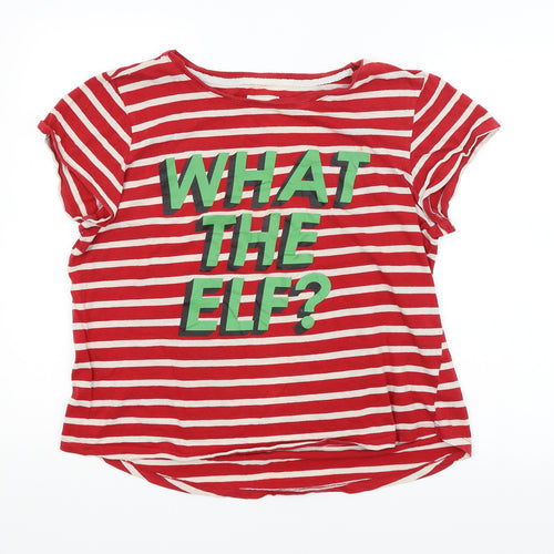 Escape Reality Womens Multicoloured Striped  Basic T-Shirt Size 12