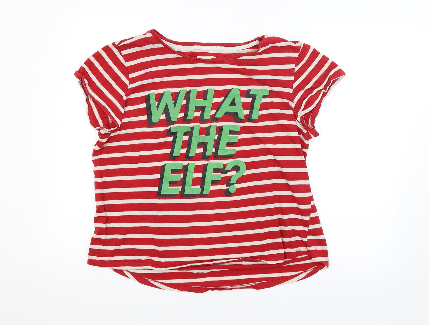 Escape Reality Womens Multicoloured Striped  Basic T-Shirt Size 12