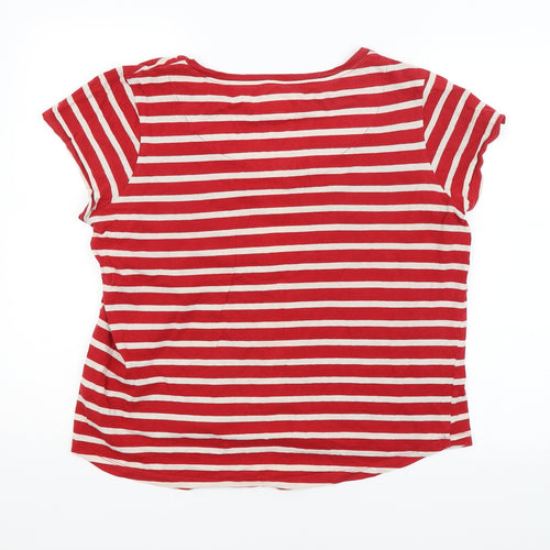 Escape Reality Womens Multicoloured Striped  Basic T-Shirt Size 12