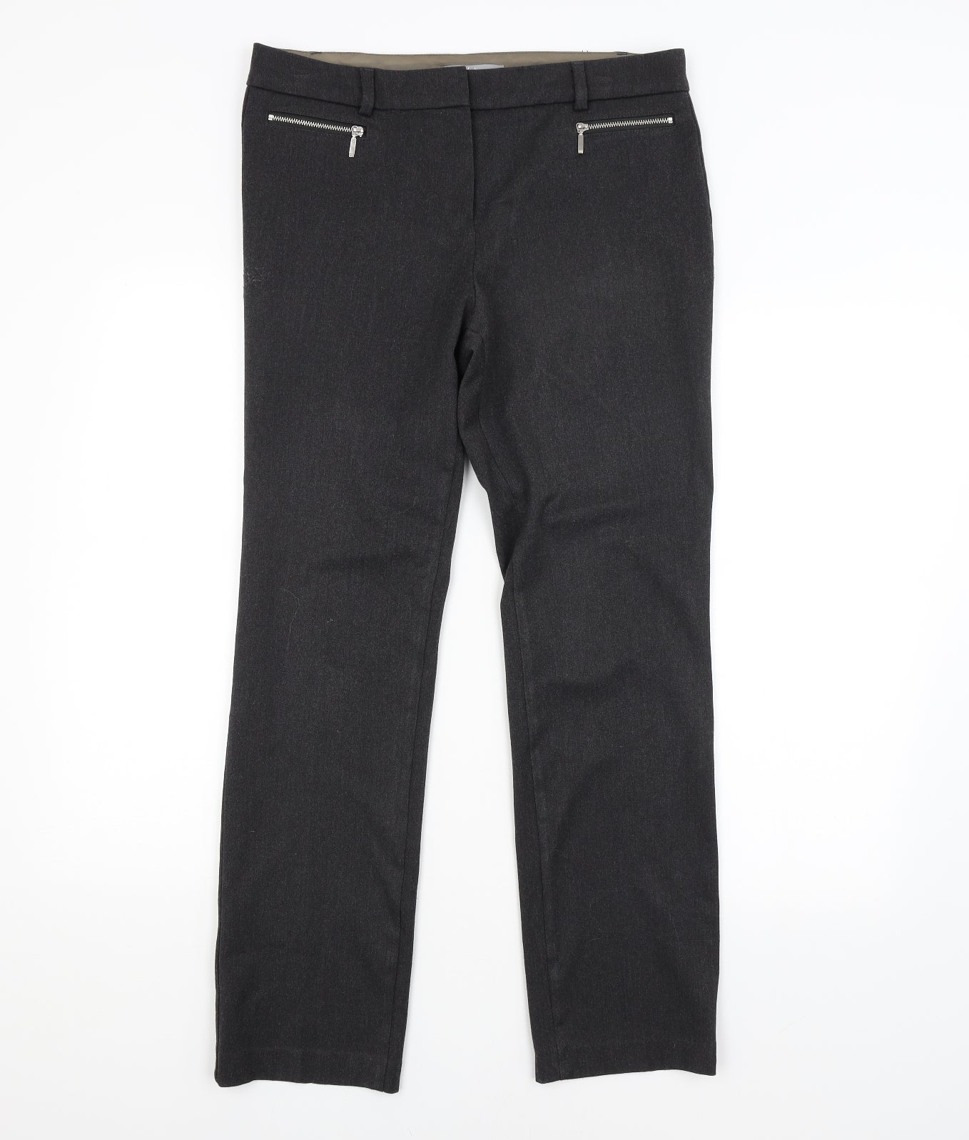 M&S Womens Grey   Trousers  Size 12 L28 in