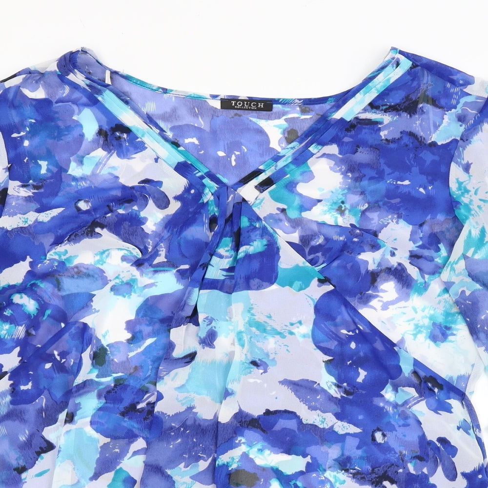 Jenny Lloyd Womens Beige Floral  Basic Blouse