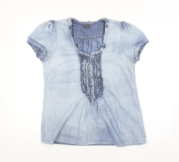 VERO MODA Womens Blue   Basic Blouse Size M