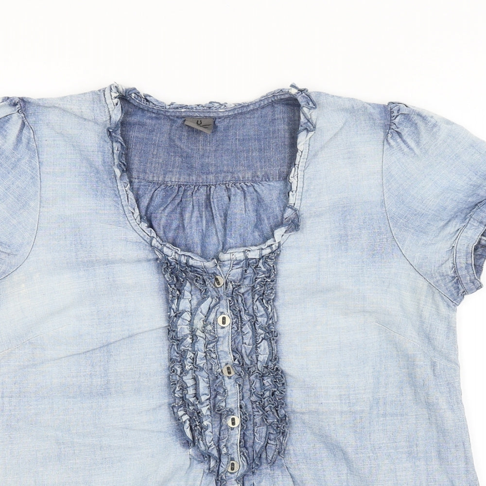 VERO MODA Womens Blue   Basic Blouse Size M